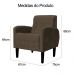 Kit 02 Poltronas Decorativa Luiza Para Escritório Veludo Marrom - DS Estofados
