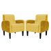 Kit 02 Poltronas Decorativa Luiza Para Escritório Veludo Mostarda - DS Estofados