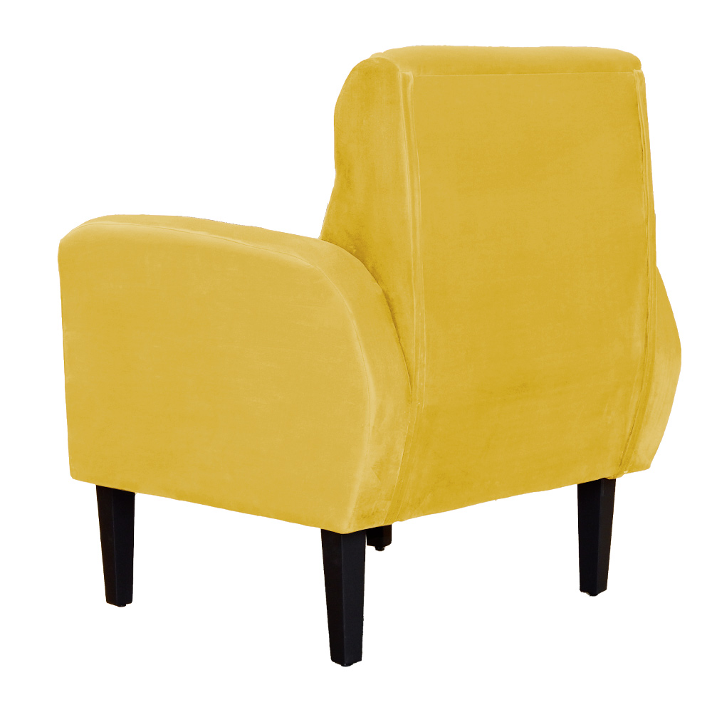 Kit 02 Poltronas Decorativa Luiza Para Escritório Veludo Mostarda - DS Estofados