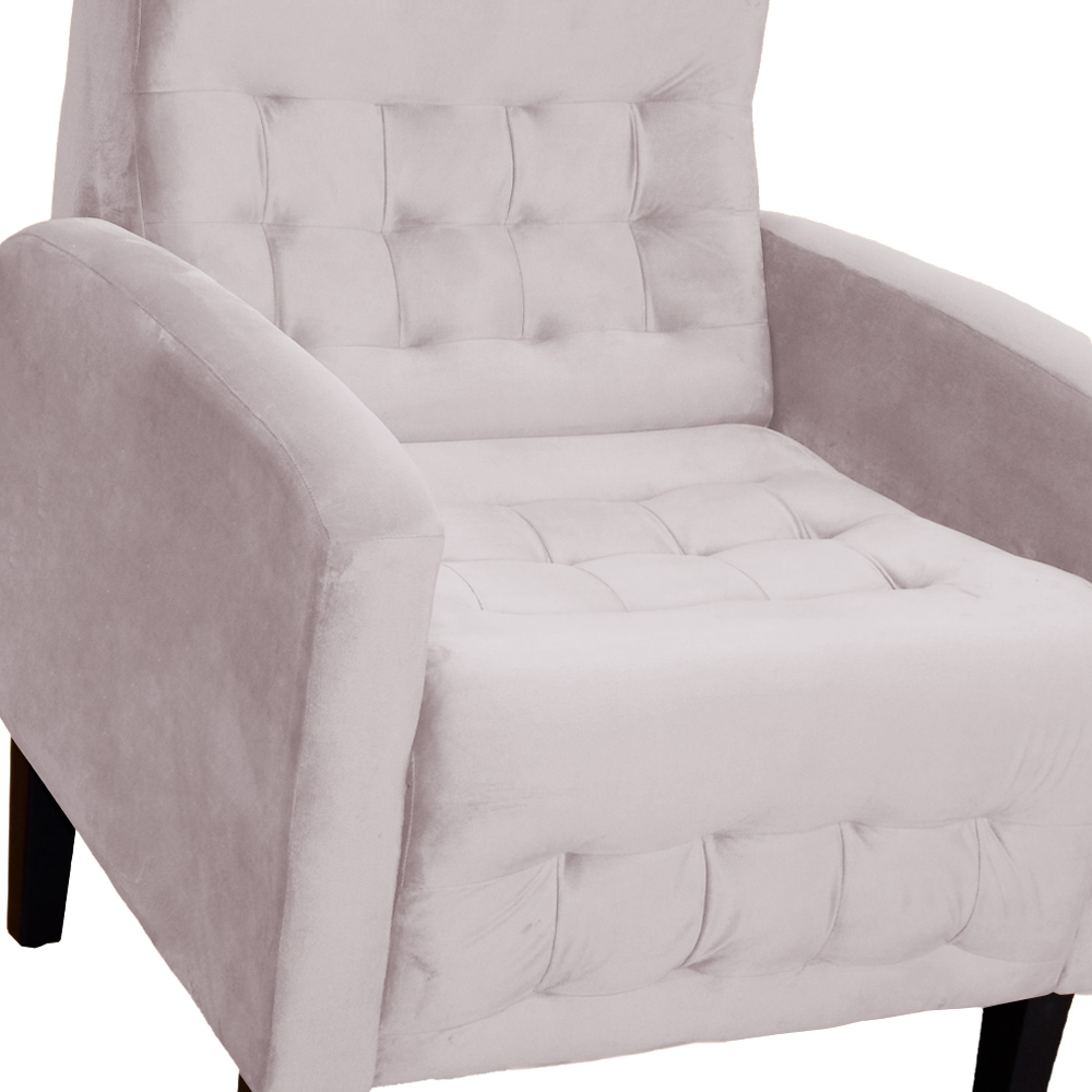 Kit 02 Poltronas Decorativa Luiza Para Escritório Veludo Rosê - DS Estofados