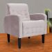 Kit 02 Poltronas Decorativa Luiza Para Escritório Veludo Rosê - DS Estofados