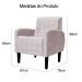 Kit 02 Poltronas Decorativa Luiza Para Escritório Veludo Rosê - DS Estofados