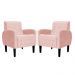 Kit 02 Poltronas Decorativa Luiza Para Escritório Veludo Rosa - DS Estofados