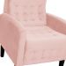 Kit 02 Poltronas Decorativa Luiza Para Escritório Veludo Rosa - DS Estofados