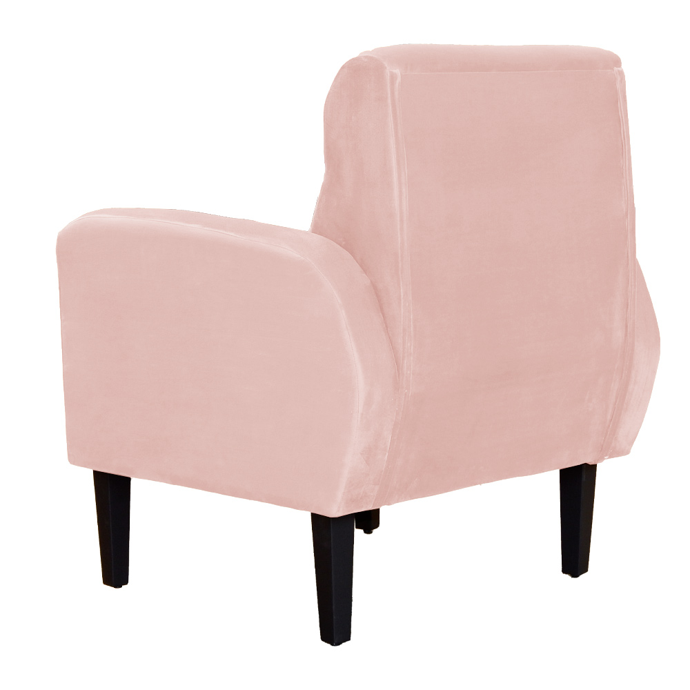 Kit 02 Poltronas Decorativa Luiza Para Escritório Veludo Rosa - DS Estofados
