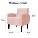 Kit 02 Poltronas Decorativa Luiza Para Escritório Veludo Rosa - DS Estofados