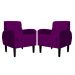 Kit 02 Poltronas Decorativa Luiza Para Escritório Veludo Roxo - DS Estofados