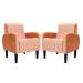 Kit 02 Poltronas Decorativa Luiza Para Escritório Veludo Terracota - DS Estofados