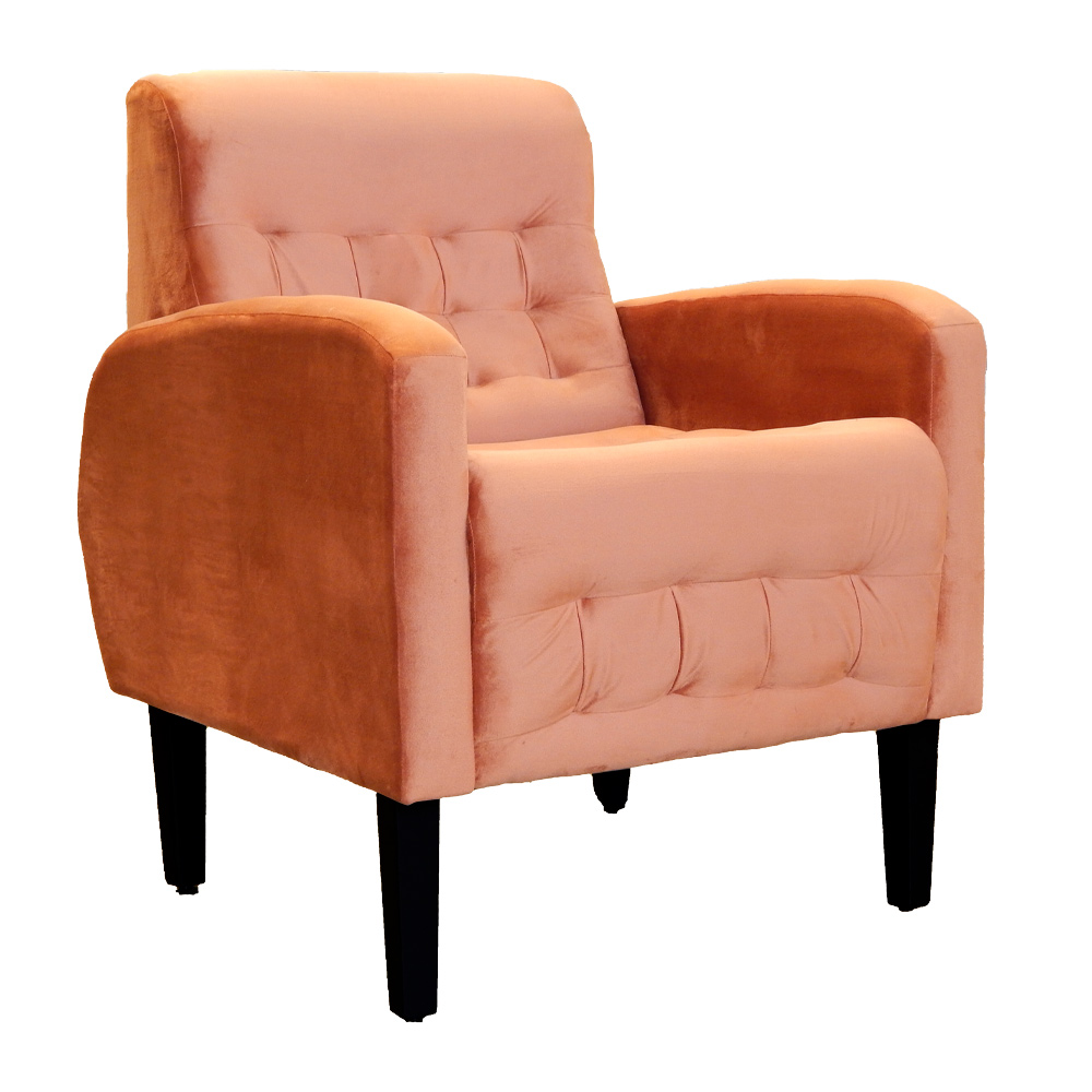Kit 02 Poltronas Decorativa Luiza Para Escritório Veludo Terracota - DS Estofados