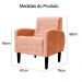 Kit 02 Poltronas Decorativa Luiza Para Escritório Veludo Terracota - DS Estofados