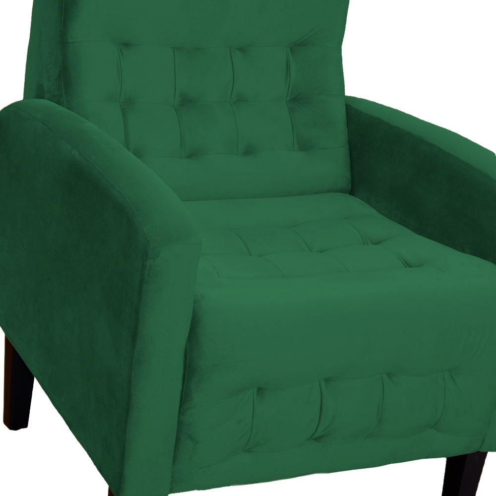 Kit 02 Poltronas Decorativa Luiza Para Escritório Veludo Verde - DS Estofados