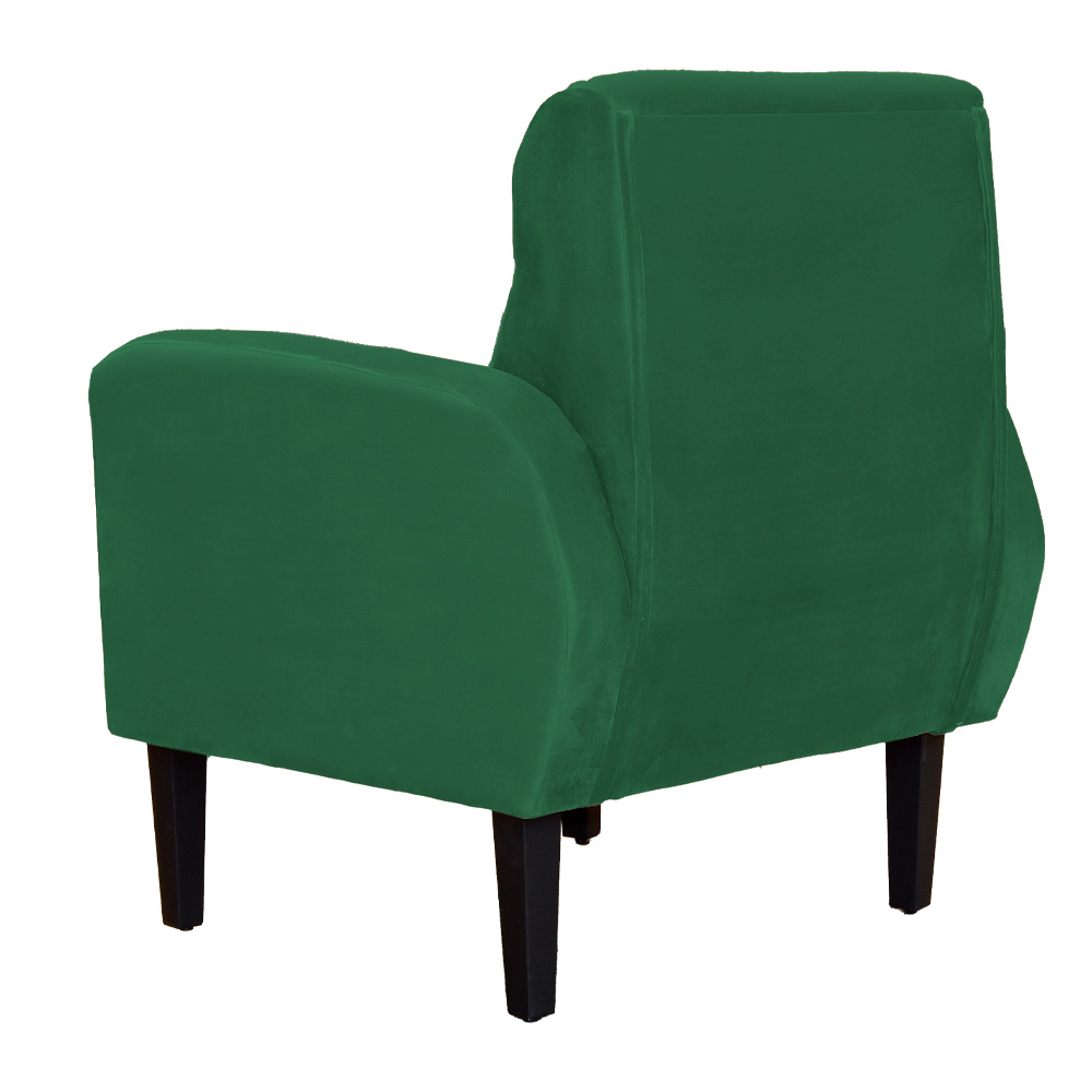 Kit 02 Poltronas Decorativa Luiza Para Escritório Veludo Verde - DS Estofados