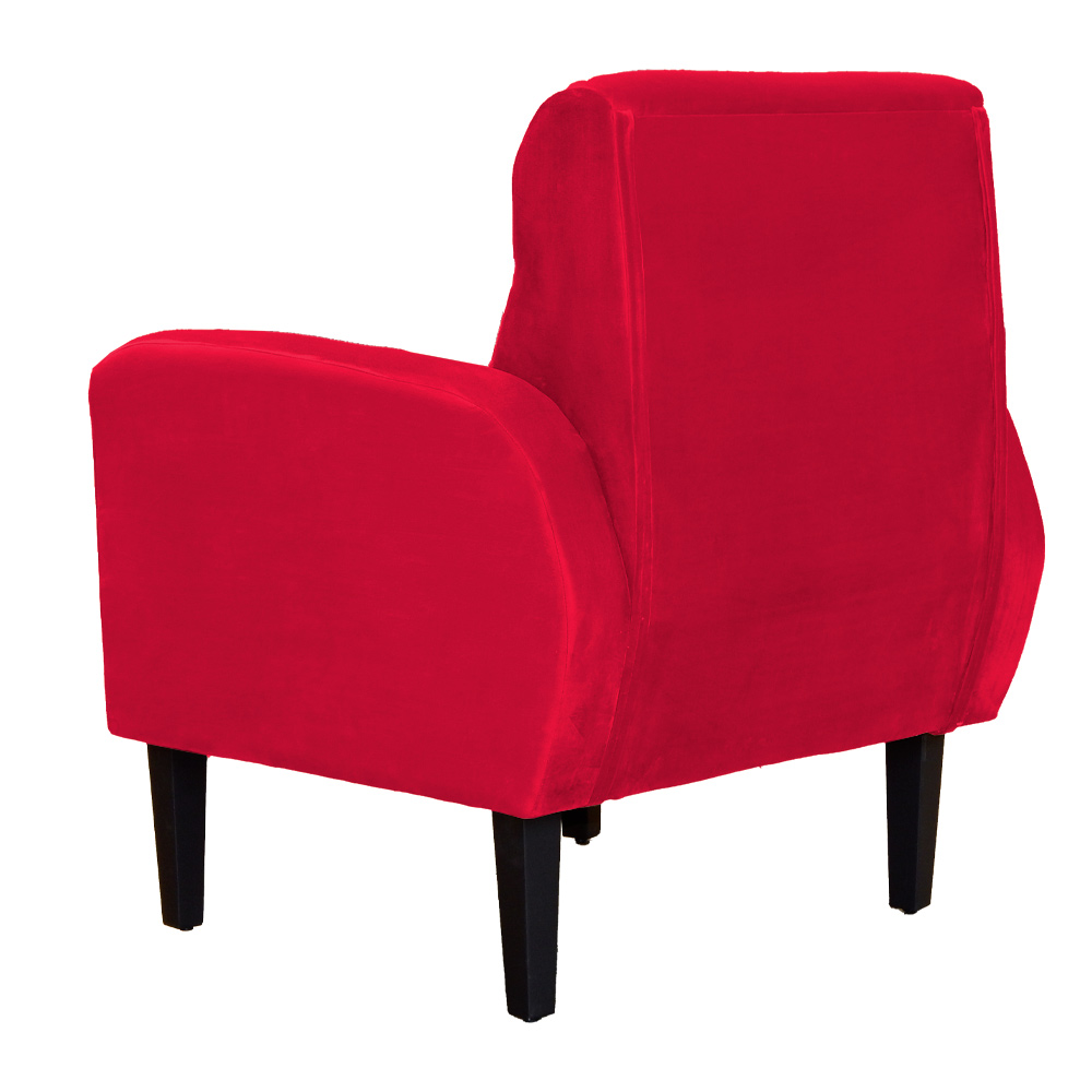 Kit 02 Poltronas Decorativa Luiza Para Escritório Veludo Vermelho - DS Estofados