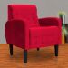 Kit 02 Poltronas Decorativa Luiza Para Escritório Veludo Vermelho - DS Estofados