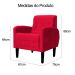 Kit 02 Poltronas Decorativa Luiza Para Escritório Veludo Vermelho - DS Estofados