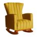 Kit 02 Poltronas Decorativa Melinda Pés Balanço Veludo Amarelo