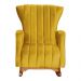 Kit 02 Poltronas Decorativa Melinda Pés Balanço Veludo Amarelo