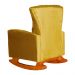 Kit 02 Poltronas Decorativa Melinda Pés Balanço Veludo Amarelo