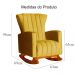 Kit 02 Poltronas Decorativa Melinda Pés Balanço Veludo Amarelo