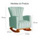 Kit 02 Poltronas Decorativa Melinda Pés Balanço Veludo Azul