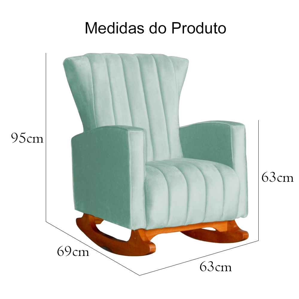 Kit 02 Poltronas Decorativa Melinda Pés Balanço Veludo Azul