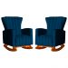 Kit 02 Poltronas Decorativa Melinda Pés Balanço Veludo Azul