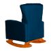 Kit 02 Poltronas Decorativa Melinda Pés Balanço Veludo Azul