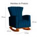 Kit 02 Poltronas Decorativa Melinda Pés Balanço Veludo Azul