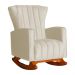 Kit 02 Poltronas Decorativa Melinda Pés Balanço Veludo Bege
