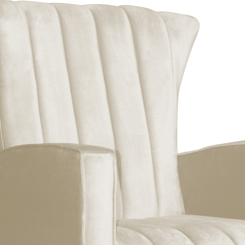 Kit 02 Poltronas Decorativa Melinda Pés Balanço Veludo Bege