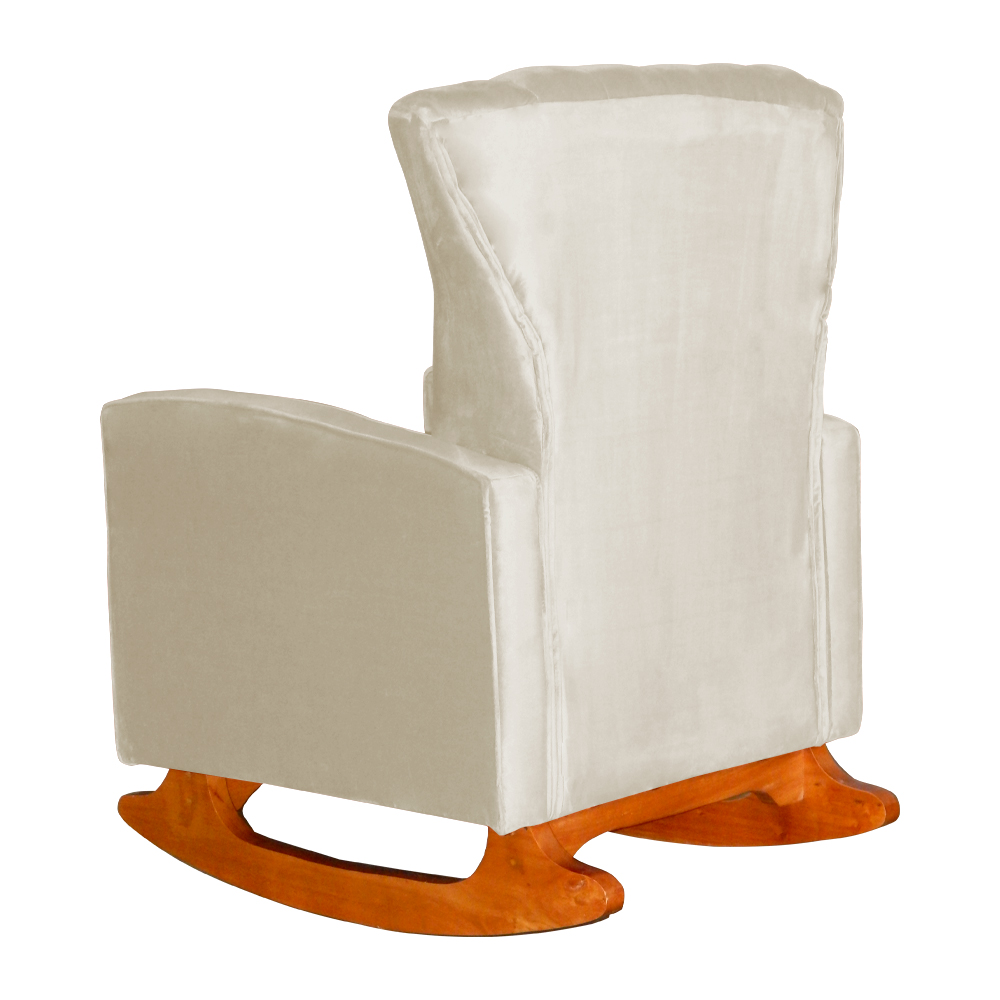 Kit 02 Poltronas Decorativa Melinda Pés Balanço Veludo Bege