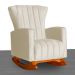 Kit 02 Poltronas Decorativa Melinda Pés Balanço Veludo Bege