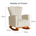 Kit 02 Poltronas Decorativa Melinda Pés Balanço Veludo Bege