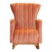 Kit 02 Poltronas Decorativa Melinda Pés Balanço Veludo Laranja