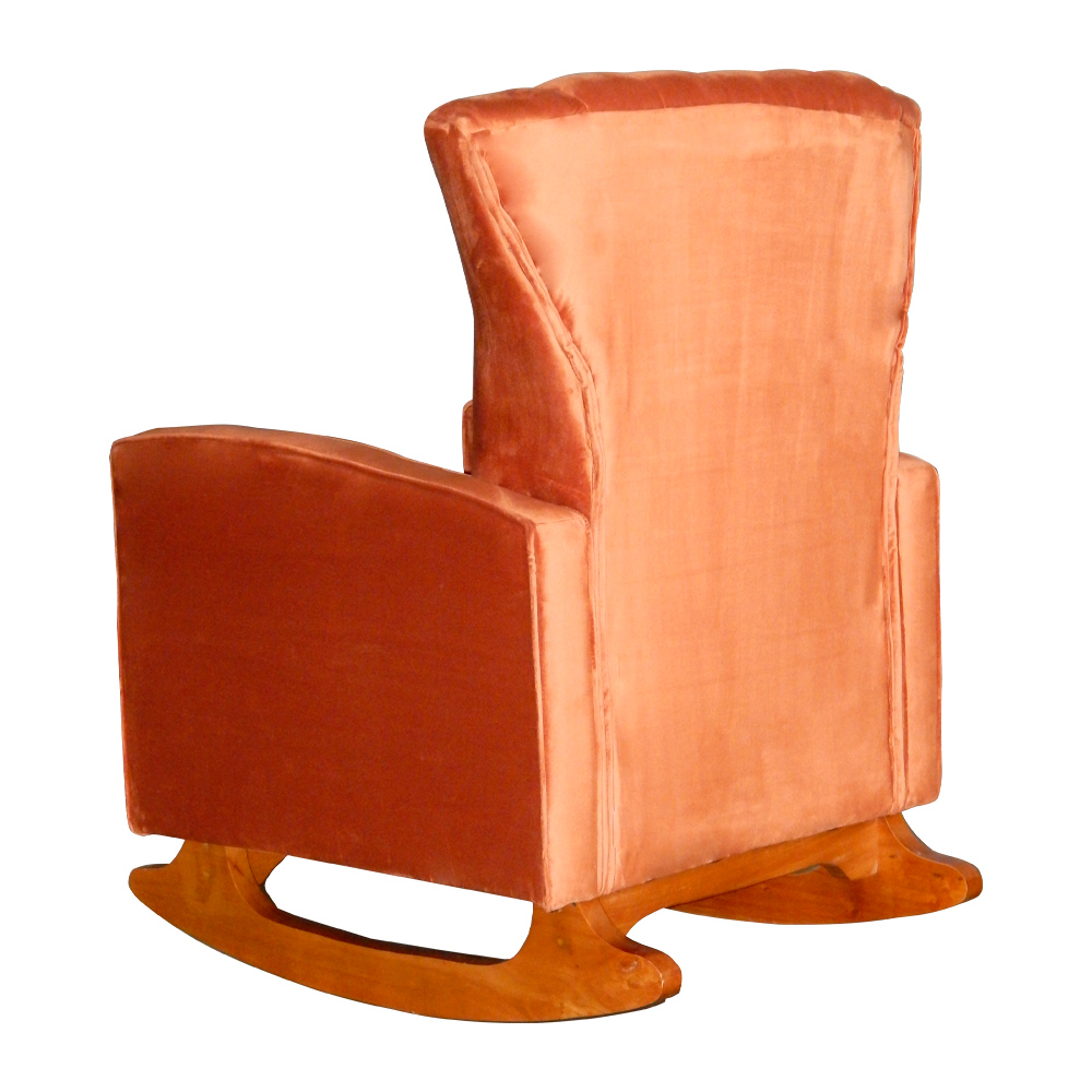 Kit 02 Poltronas Decorativa Melinda Pés Balanço Veludo Laranja