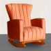 Kit 02 Poltronas Decorativa Melinda Pés Balanço Veludo Laranja