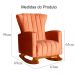Kit 02 Poltronas Decorativa Melinda Pés Balanço Veludo Laranja
