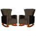 Kit 02 Poltronas Decorativa Melinda Pés Balanço Veludo Marrom