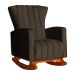 Kit 02 Poltronas Decorativa Melinda Pés Balanço Veludo Marrom