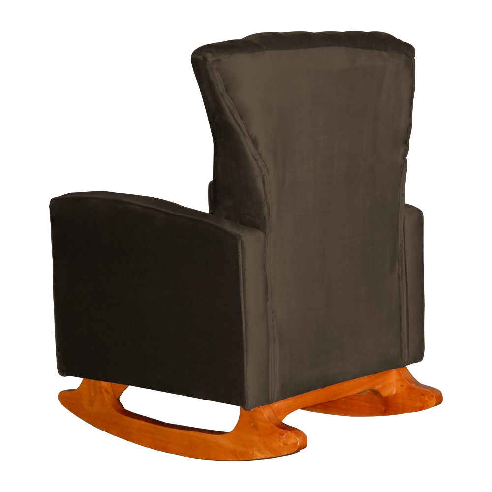 Kit 02 Poltronas Decorativa Melinda Pés Balanço Veludo Marrom