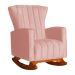 Kit 02 Poltronas Decorativa Melinda Pés Balanço Veludo Rosa