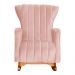 Kit 02 Poltronas Decorativa Melinda Pés Balanço Veludo Rosa