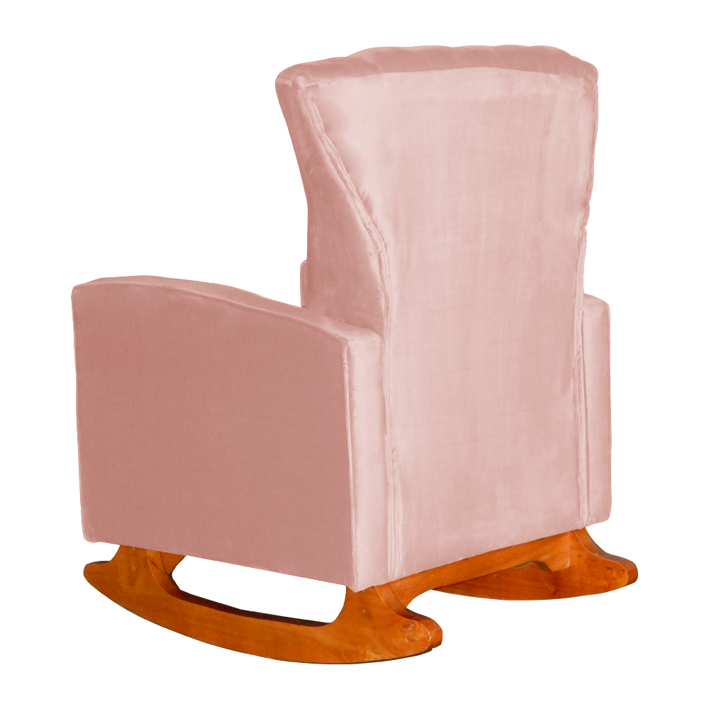 Kit 02 Poltronas Decorativa Melinda Pés Balanço Veludo Rosa