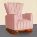 Kit 02 Poltronas Decorativa Melinda Pés Balanço Veludo Rosa