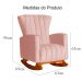 Kit 02 Poltronas Decorativa Melinda Pés Balanço Veludo Rosa