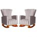 Kit 02 Poltronas Decorativa Melinda Pés Balanço Veludo Rosa
