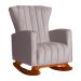 Kit 02 Poltronas Decorativa Melinda Pés Balanço Veludo Rosa