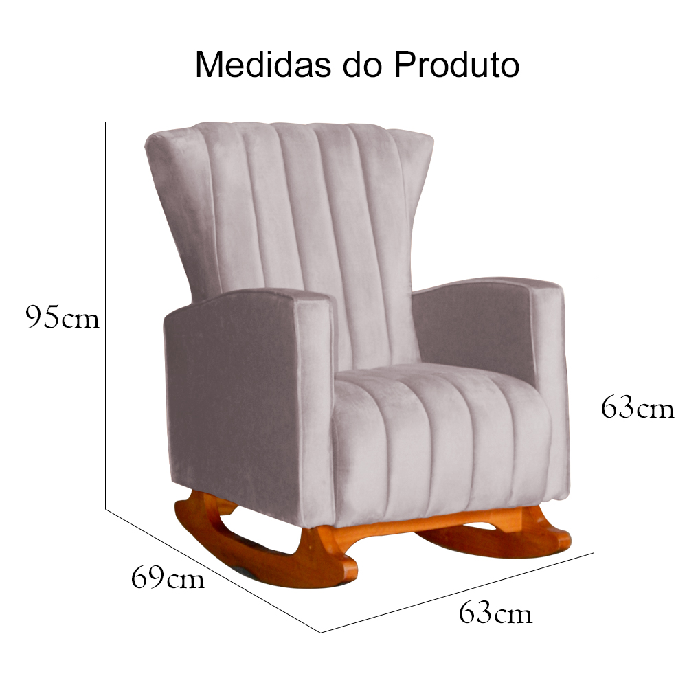 Kit 02 Poltronas Decorativa Melinda Pés Balanço Veludo Rosa