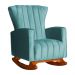 Kit 02 Poltronas Decorativa Melinda Pés Balanço Veludo Turquesa