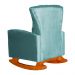 Kit 02 Poltronas Decorativa Melinda Pés Balanço Veludo Turquesa